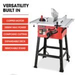 Baumr-AG 2000W 254mm Corded Table Saw with Stand, Extendable, Laser Guide - Image 2