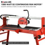 BAUMR-AG 1500W Electric Tile Saw Cutter with 300mm (12") Blade, 920mm Cutting Length, Side Extension Table - Image 2