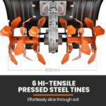 PLANTCRAFT Electric Rotary Hoe Garden Tiller Soil Cultivator, Adjustable Depth, 6 Tines - Image 7