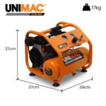 Unimac 1.5HP 6L Silent Oil-Free Portable Electric Air Compressor, for Airtools, Tyre Inflation - Image 2
