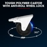 Bullet Pro 4 Drawer Tool Box Cabinet Trolley Storage, with 1-Door Toolbox Garage Organiser Set, Black - Image 6