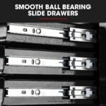 Bullet Pro 4 Drawer Tool Box Cabinet Trolley Storage, with 1-Door Toolbox Garage Organiser Set, Black - Image 7