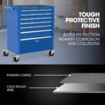 BULLET Pro 7 Drawer Tool Box Cabinet Trolley Storage, Toolbox Garage Organiser Set, Blue - Image 2