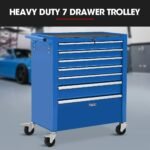 BULLET Pro 7 Drawer Tool Box Cabinet Trolley Storage, Toolbox Garage Organiser Set, Blue - Image 3