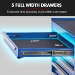 BULLET Pro 7 Drawer Tool Box Cabinet Trolley Storage, Toolbox Garage Organiser Set, Blue - Image 4