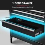 BULLET Pro 7 Drawer Tool Box Cabinet Trolley Storage, Toolbox Garage Organiser Set, Black - Image 5