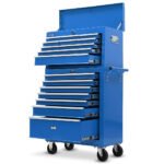 BULLET 16 Drawer Tool Box Cabinet Chest Storage, Toolbox Garage Organiser Set, Blue