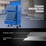 BULLET 16 Drawer Tool Box Cabinet Chest Storage, Toolbox Garage Organiser Set, Blue - Image 2