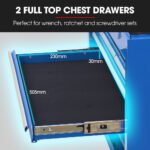 BULLET 16 Drawer Tool Box Cabinet Chest Storage, Toolbox Garage Organiser Set, Blue - Image 5