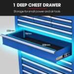 BULLET 16 Drawer Tool Box Cabinet Chest Storage, Toolbox Garage Organiser Set, Blue - Image 6