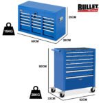BULLET 16 Drawer Tool Box Cabinet Chest Storage, Toolbox Garage Organiser Set, Blue - Image 7