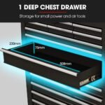BULLET Pro 16 Drawer Tool Box Cabinet Chest Storage, Toolbox Garage Organiser Set, Black - Image 6