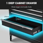 BULLET Pro 16 Drawer Tool Box Cabinet Chest Storage, Toolbox Garage Organiser Set, Black - Image 8