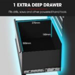 BULLET Pro 16 Drawer Tool Box Cabinet Chest Storage, Toolbox Garage Organiser Set, Black - Image 9