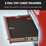 Bullet Pro 16 Drawer Tool Box Cabinet Chest Storage, Toolbox Garage Organiser Set, Red - Image 7