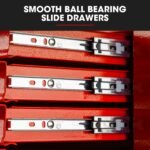 Bullet Pro 16 Drawer Tool Box Cabinet Chest Storage, Toolbox Garage Organiser Set, Red - Image 13