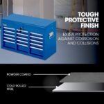 BULLET 9 Drawer Tool Box Chest, Organiser Mechanic Garage Storage Toolbox Set - Blue - Image 2