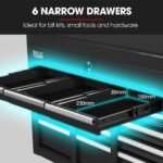 Bullet Pro 9 Drawer Tool Box Chest, Organiser Mechanic Garage Storage Toolbox Set - Black - Image 4