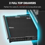 Bullet Pro 9 Drawer Tool Box Chest, Organiser Mechanic Garage Storage Toolbox Set - Black - Image 5