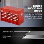 BULLET Pro 9 Drawer Tool Box Chest, Organiser Mechanic Garage Storage Toolbox Set - Red - Image 2