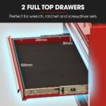 BULLET Pro 9 Drawer Tool Box Chest, Organiser Mechanic Garage Storage Toolbox Set - Red - Image 5