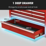 BULLET Pro 9 Drawer Tool Box Chest, Organiser Mechanic Garage Storage Toolbox Set - Red - Image 6