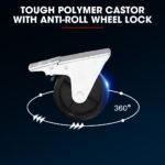 Bullet Pro 3 Drawer Tool Box Cabinet Trolley Storage, with 1-Door Toolbox Garage Organiser Set, Black - Image 6