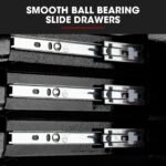 Bullet Pro 3 Drawer Tool Box Cabinet Trolley Storage, with 1-Door Toolbox Garage Organiser Set, Black - Image 7