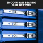 Bullet Pro 5 Drawer Tool Box Cabinet Chest Storage, with 1-Door Toolbox Garage Organiser Set, Blue - Image 8