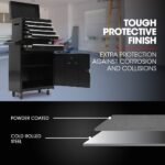 BULLET Pro 5 Drawer Tool Box Cabinet Chest Storage, with 1-Door Toolbox Garage Organiser Set, Black - Image 2