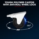 BULLET Pro 5 Drawer Tool Box Cabinet Chest Storage, with 1-Door Toolbox Garage Organiser Set, Red - Image 7