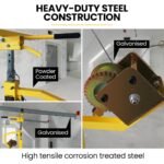 UNIMAC Drywall & Panel Lifter, 1200 x 3600 68kg Max Gyprock Sheet, Galvanised, No-mark Locking Castors - Image 2