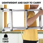 Bullet 4m Folding Aluminium Multipurpose Ladder, w/ Workshelf Platform, Spring Assisted Rapid Safety Lock Adjusters - Image 9