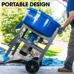 BAUMR-AG 120L Forced Action Pan Mixer, 1500W Electric Direct Drive Motor, Heavy-Duty Frame, for Mortar Screed Resin Cement, 10 Inch Solid Rubber Wheels - Image 4