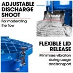 BAUMR-AG 120L Forced Action Pan Mixer, 1500W Electric Direct Drive Motor, Heavy-Duty Frame, for Mortar Screed Resin Cement, 10 Inch Solid Rubber Wheels - Image 10