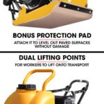 BAUMR-AG 94kg 420x540mm Plate Compactor, Sprinkler System, Paver Pad - Image 4