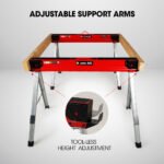 Baumr-AG 2 x Steel Saw Horse, 1000kg Capacity Folding Adjustable Sawhorses, 2x4 Support Arms - Image 5