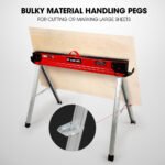 Baumr-AG 2 x Steel Saw Horse, 1000kg Capacity Folding Adjustable Sawhorses, 2x4 Support Arms - Image 7