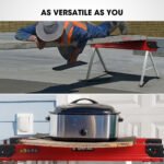 Baumr-AG 2 x Steel Saw Horse, 1000kg Capacity Folding Adjustable Sawhorses, 2x4 Support Arms - Image 10