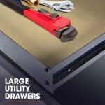 BAUMR-AG Steel Garage Workbench with LED Lights Pegboard Tool Storage Work Bench Workshop Table - Image 5