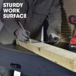 BAUMR-AG Steel Garage Workbench with LED Lights Pegboard Tool Storage Work Bench Workshop Table - Image 6