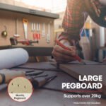 BAUMR-AG Steel Garage Workbench with LED Lights Pegboard Tool Storage Work Bench Workshop Table - Image 8