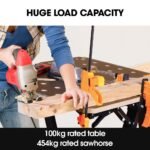 BAUMR-AG Portable Multifunction Workbench, 2-in-1 Worktable and Sawhorse, Height Adjustable, Expandable - Image 3