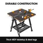 BAUMR-AG Portable Multifunction Workbench, 2-in-1 Worktable and Sawhorse, Height Adjustable, Expandable - Image 5