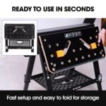 BAUMR-AG Portable Multifunction Workbench, 2-in-1 Worktable and Sawhorse, Height Adjustable, Expandable - Image 6