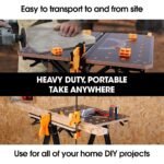 BAUMR-AG Portable Multifunction Workbench, 2-in-1 Worktable and Sawhorse, Height Adjustable, Expandable - Image 11