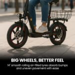ALPHA Rover Electric Scooter with Seat, 500W 48V 25km/h 30km Range, 14-inch Tyres, Motorised Commuter eScooter for Adults, Black - Image 6
