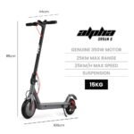 ALPHA Urban 8 Electric Scooter, Suspension, 25km Range, 8.5-Inch Wheels, Brushless Motor, Motorised Commuter eScooter for Adults, Grey - Image 13