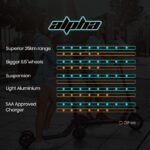 ALPHA Urban 8 Electric Scooter, Suspension, 25km Range, 8.5-Inch Wheels, Brushless Motor, Motorised Commuter eScooter for Adults, Black - Image 12