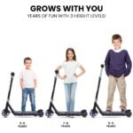 ROVO KIDS WhizKid Electric Scooter, Ages 5-11, Adjustable Height, AU Compliant, Lithium Battery, Brushless Motor, Black - Image 3